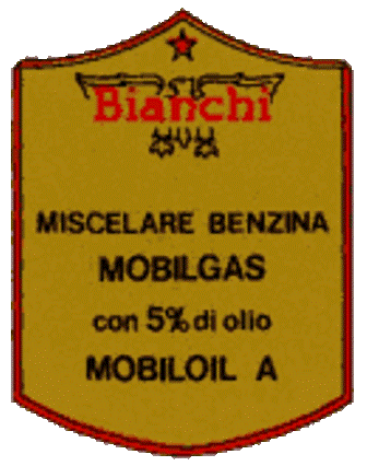 BI 10 ADESIVO BIANCHI(46X60 mm )(MISCELARE BENZINA-MOBILGAS)