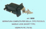 ART.5658 Serratura completa per sella (tipo piccolo) Vespa PX PE