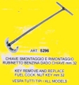 ART.5296 CHIAVE SMONTAGGIO E RIMONTAGGIO RUBINETTO BENZINA DADO CHIAVE mm.32 VESPA TUTTI I TIPI