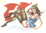 36 Adesivo '' PIN UP '' originale ad acqua ''SVIZZERA''