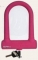 ART.LU 15 R Lucchetto ad arco Fixed Lock in silicone rosa 76 mm. x 128 mm