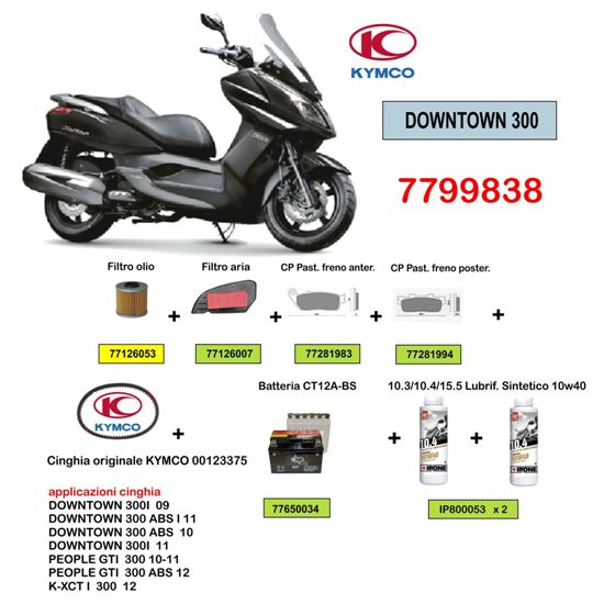 KIT TAGLIANDO KYMCO DOWNTOWN 300 OLIO IPONE